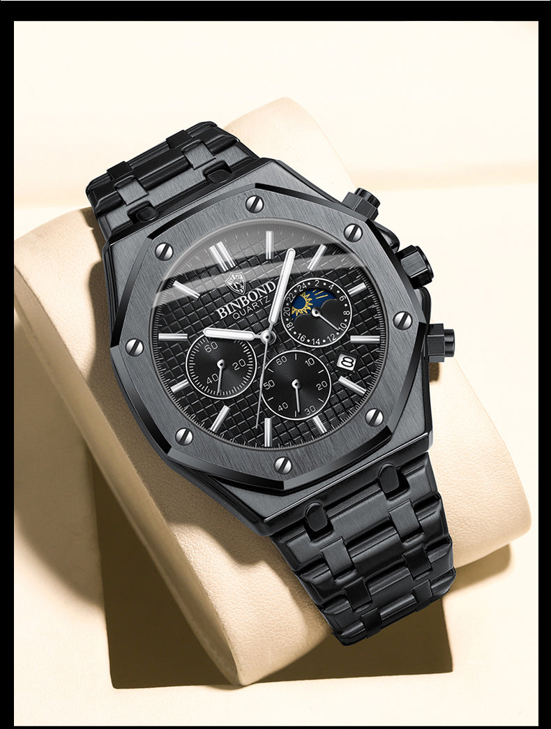 BINBOND B0161 NOIR _ MONTRE DE LUXE HOMME