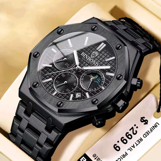 BINBOND B0161 NOIR _ MONTRE DE LUXE HOMME