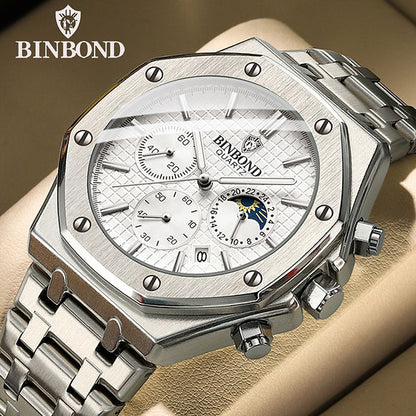 BINBOND B0161 BLANC _ MONTRE DE LUXE HOMME